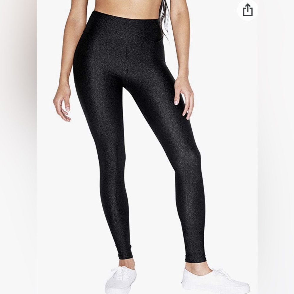 American Apparel Black Shiny Leggings